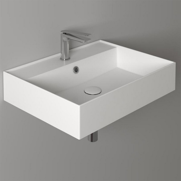 Раковина подвесная 61х46 см, с переливом, с 1 отв под смеситель,цвет белый. Фото 1