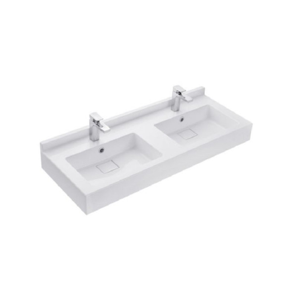 Раковина подвесная AQUATON Сакура 120х47х19.3 литьевой мрамор, цвет Белый (1A72433KSK010). Фото 1