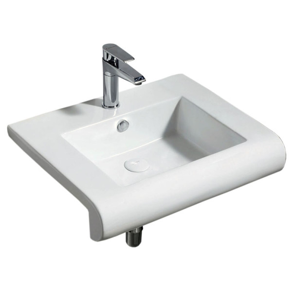 Раковина подвесная Azario 60.5х48.5х17 фаянс, цвет Белый (AZ40032605). Фото 1