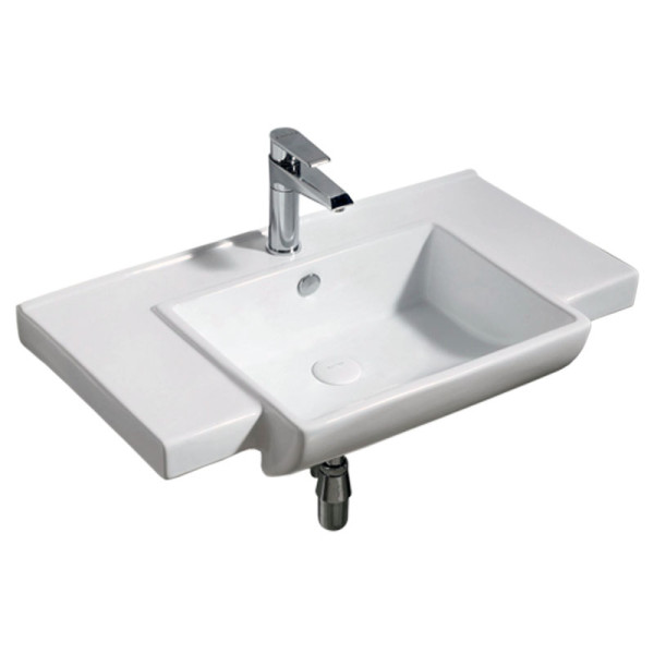 Раковина подвесная Azario 79.5х47.5х21 фаянс, цвет Белый (AZ40094). Фото 1