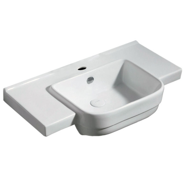 Раковина подвесная Azario 80х46х20 фаянс, цвет Белый (AZ40089). Фото 1