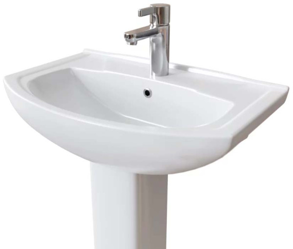 Раковина подвесная EKOKERAMA ROMANZA 66.3х44х86.5 санфаянс, цвет Белый (0113/0201). Фото 1