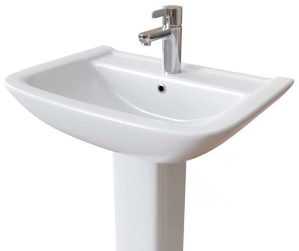 Раковина подвесная EKOKERAMA TOCATTA 62.5х50х85 санфаянс, цвет Белый (0115/0201). Фото 1