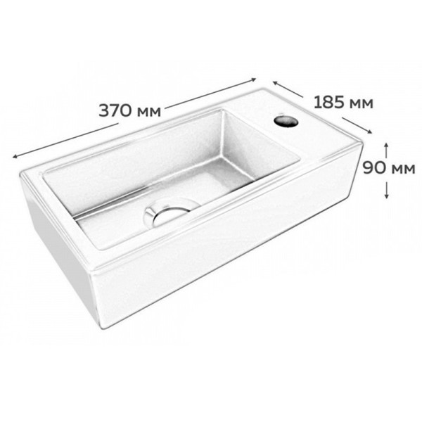 Раковина подвесная Maretti AR13PD38-844, белая. Фото 2