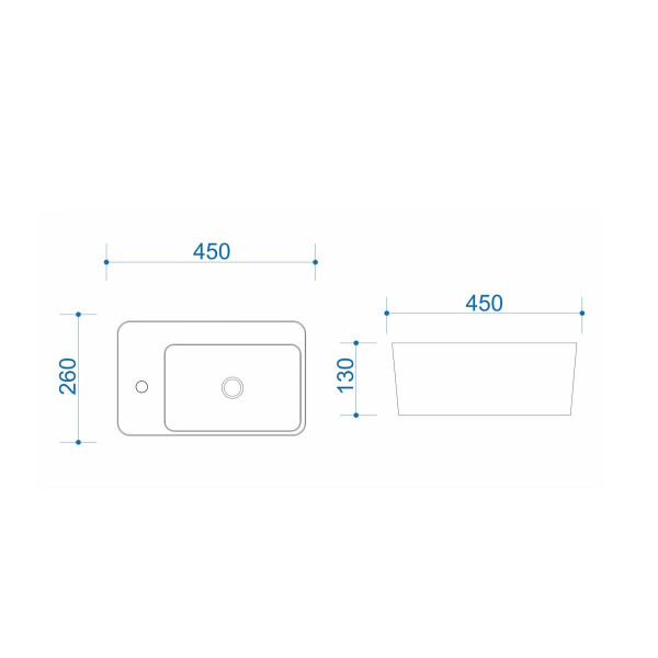 Раковина подвесная Maretti AR13PD84-844, белая. Фото 3