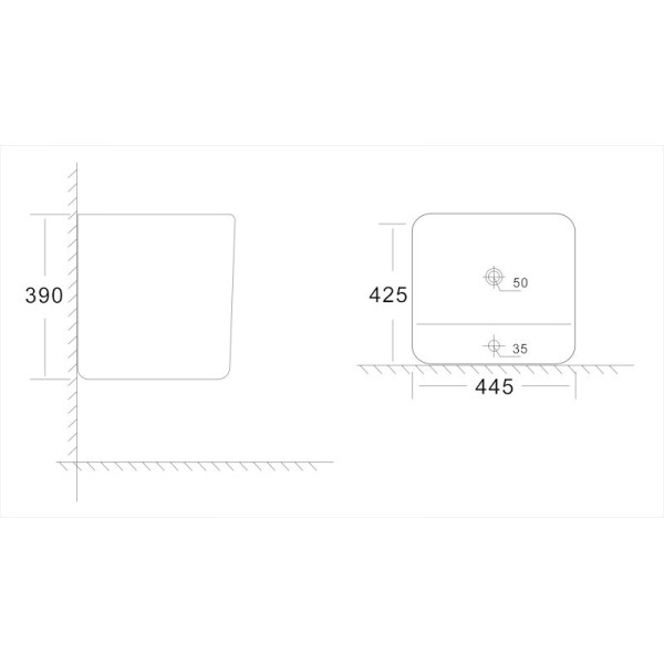 Раковина подвесная Olive s SIERRA NEW SRN33146, белый. Фото 2