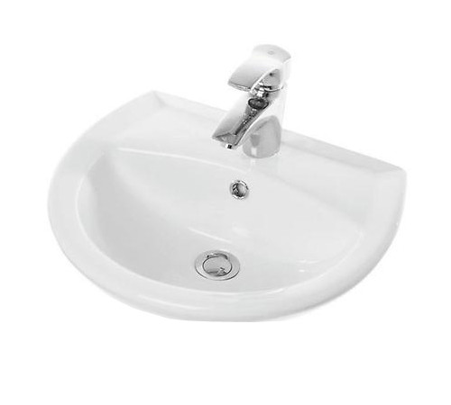 Раковина подвесная Sanita Аттика 48х41.5х15 керамика, цвет Белый (ATC46SAWB01). Фото 1