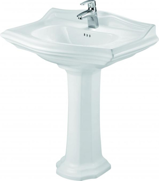 Раковина с пьедесталом Creo Ceramique DIJON 75х55.5х90.5 керамика, цвет Белый (DI3000+DI3010). Фото 1
