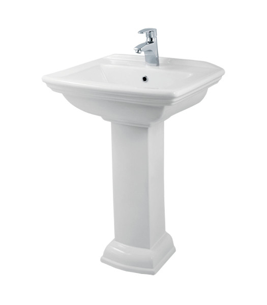 Раковина с пьедесталом Creo Ceramique ORLEANS 60х47.5х87.5 керамика, цвет Белый (OR3000+OR3010). Фото 1