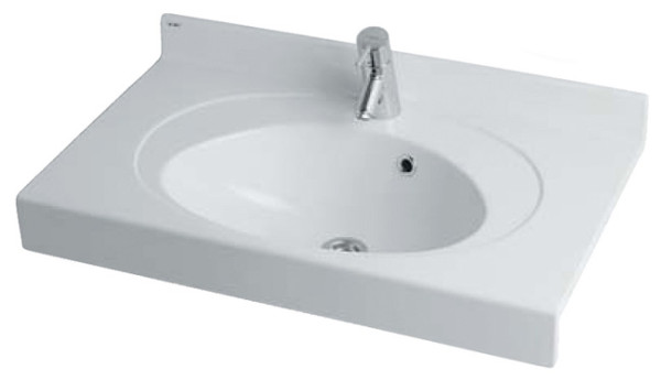 Раковина -столешница AQUATON Отель 79х47х25 литьевой мрамор, цвет Белый (1A70063NOT010). Фото 1