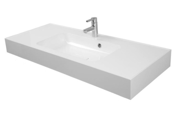 Раковина -столешница AQUATON Ричмонд 120х12х13.8 литьевой мрамор, цвет Белый (1A70583KRD010). Фото 1