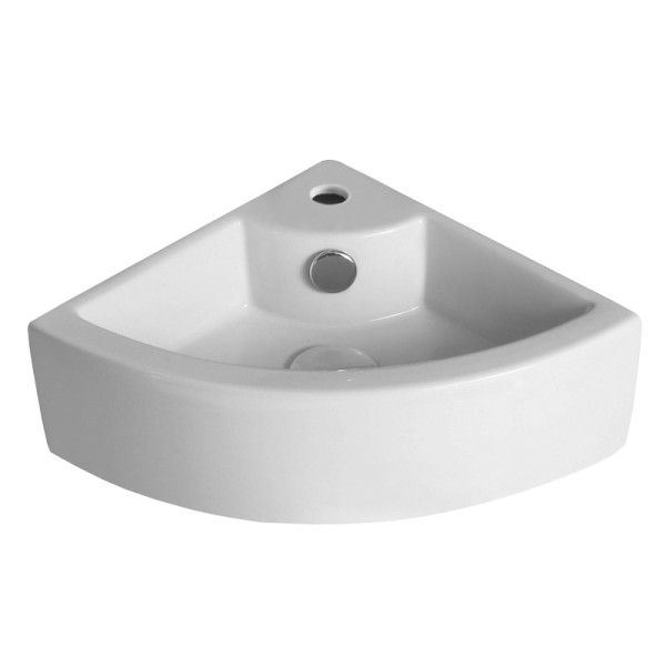 Раковина угловая Azario 43.5х31х12.5 фаянс, цвет Белый (AZ4299). Фото 1