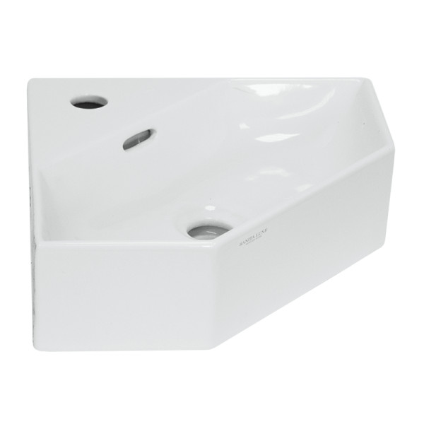 Раковина угловая Sanita Luxe 49.4х35.8х11 фарфор, цвет Белый (LIN35SLWB01). Фото 1