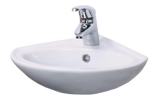 Раковина угловая Sanita Веер 36х36х17 керамика, цвет Белый (VERSAWB01). Фото 1