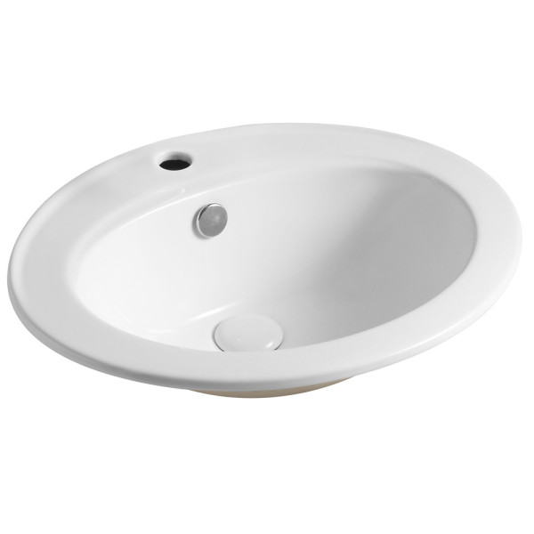 Раковина встраиваемая сверху Azario 56.5х47.5х18, фаянс, цвет Белый (AZT808). Фото 1