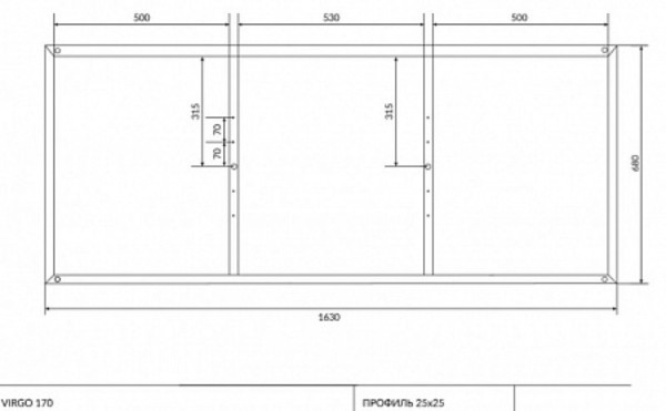 Рама Cersanit для ванны VIRGO 170. Фото 2