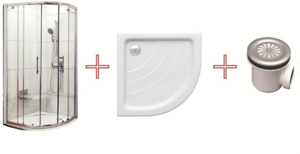 RAVAK SET (Душ.угол BLIX XP2CP4-90 блестящий/транспарент (без AntiCalc) + поддон Ronda-90PU + сифон для поддона 90 Basic). Фото 3