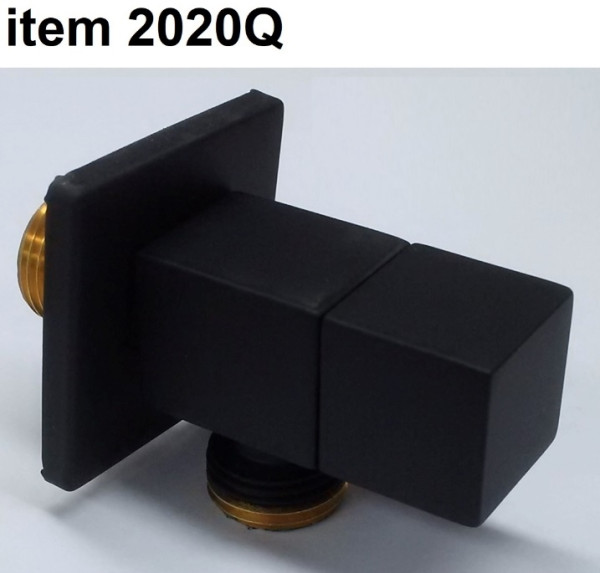 Reitano 2020Q угловой кран ½ - ⅜ , Matt Black. Фото 1