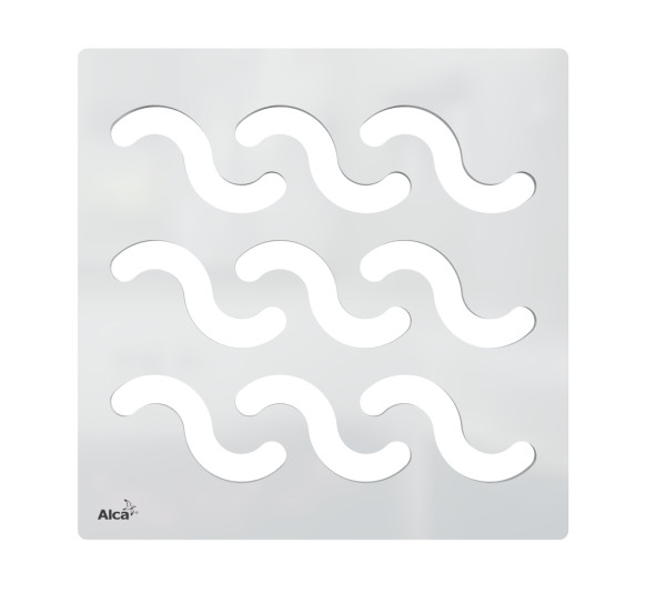 Решетка для душевого трапа Alcadrain дизайнерская 102 × 102 × 5 латунь – хром (MPV002). Фото 1