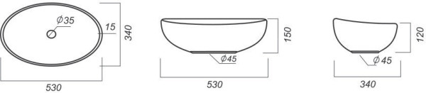 RINGO CUT Умывальник накладной 54 см Белый S1 (WB.CT/Ringo/54-N.Cut/WHT.G/S1). Фото 3