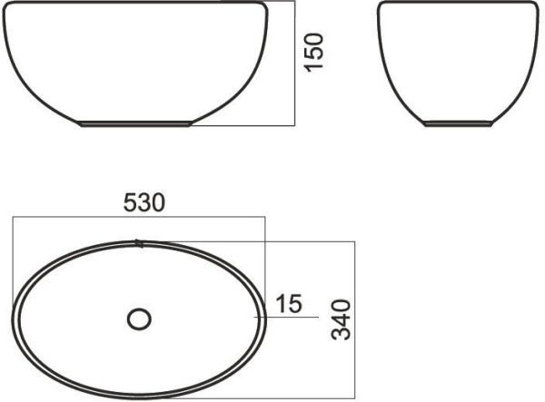 RINGO SLIM Умывальник накладной 53 см Белый S1 (WB.CT/Ringo/53-N.Slim/WHT.G/S1). Фото 3
