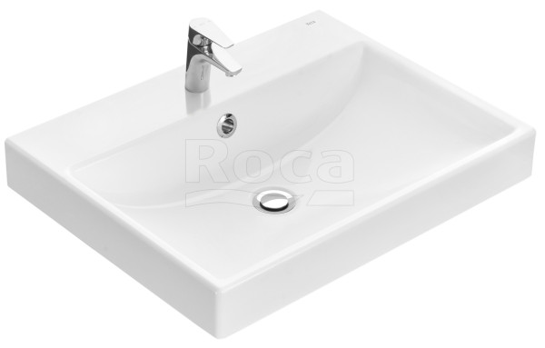 Roca Z.RU93.0.756.1 Ona Раковина мебельная 600х460x121 мм, с отв. под смес., композит., белый. Фото 1