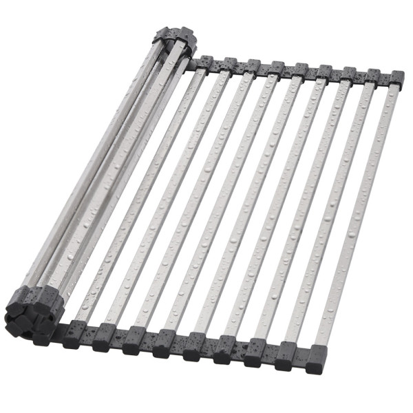 Ролл-мат для кухонной мойки FASHUN A404-F, сатин/чёрный. Фото 1