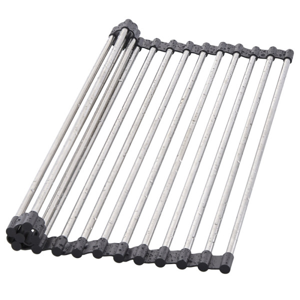 Ролл-мат для кухонной мойки FASHUN A404, сатин/чёрный. Фото 1