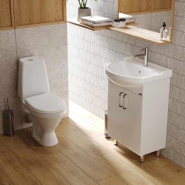 РОНДО 56 Тумба напольная 520х820х298, бел (подходит умывальник мебельный Рондо 56). Фото 5