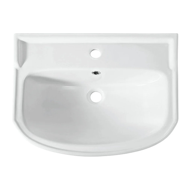 РОНДО 56 Умывальник мебельный, ВКС Белый S1 (WB.FN/Rondo/56-C/WHT.G/S1). Фото 1