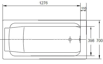 RUB PARALLEL E2946-00 ванна 150х70 без отверстий для ручек. Фото 2