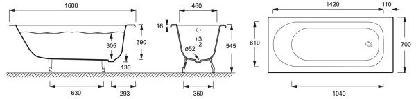 RUB SOISSONS E2931-00 ванна 160х70. Фото 2