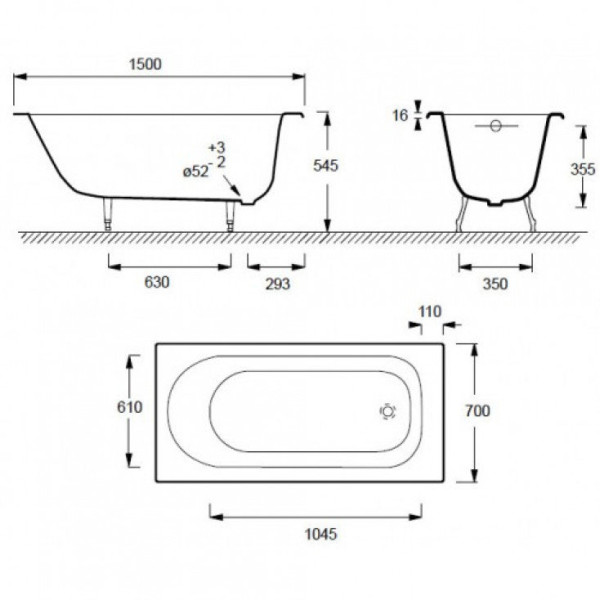 RUB SOISSONS E2941-00 ванна 150х70. Фото 4
