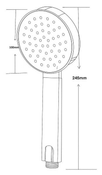 Ручной душ, 1 реж., диам. 100  арт. VSP10, VODA. Фото 2