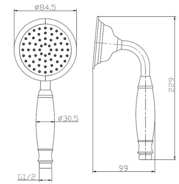 Ручной душ, 1 реж., диам, 100мм арт. SSP950Br, ESKO. Фото 2
