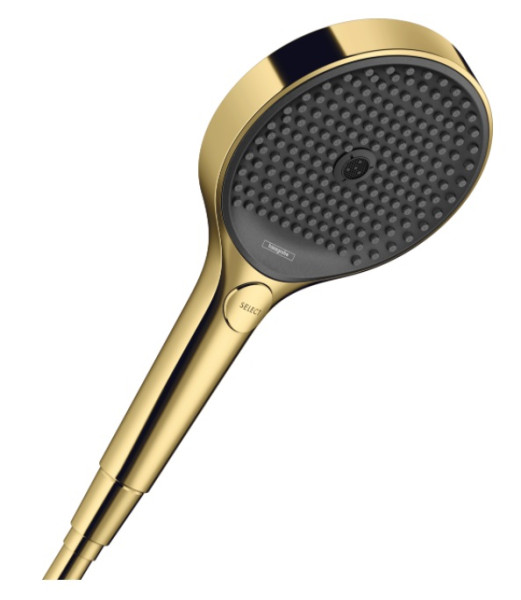 Ручной душ Hansgrohe Rainfinity 130 3jet EcoSmart полированное золото/графит (26865990). Фото 1