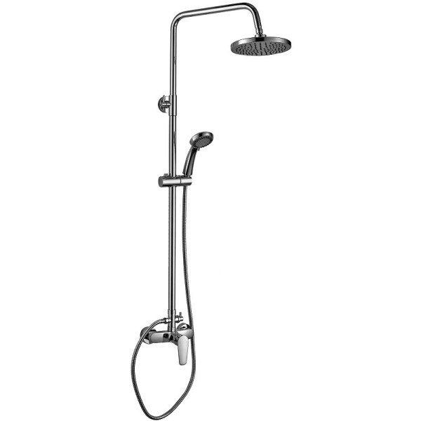 S35-45 Смеситель одноручный (35мм) для душа с верхней лейкой "Тропический дождь" и 5-ф. лейкой, хром. Фото 1