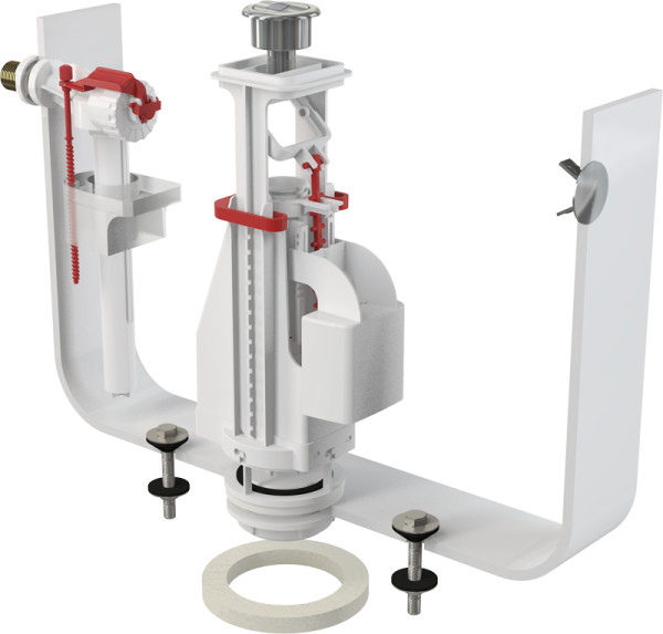 SA08AK 1/2" CHROM Выпускной комплект с двойной кнопкой, с боковой металлической подводкой. Впускной механизм А16 1/2 , A08A. Фото 1