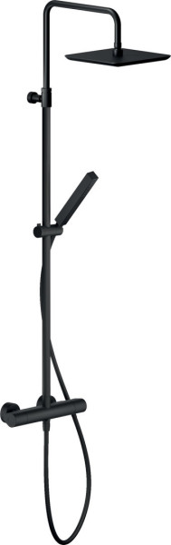 SE124030/50BM SEVEN душевая система, верхний душ 24х24 см, матовый черный. Фото 1