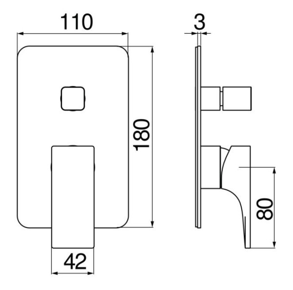 SE124100/ECR SEVEN смеситель для ванны (внешняя часть). Фото 2