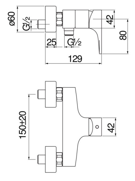 SE124130BM SEVEN смеситель для душа, матовый черный. Фото 2