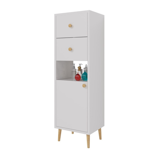 Шкаф напольный Dreja Luno 35 см, белый. Фото 1