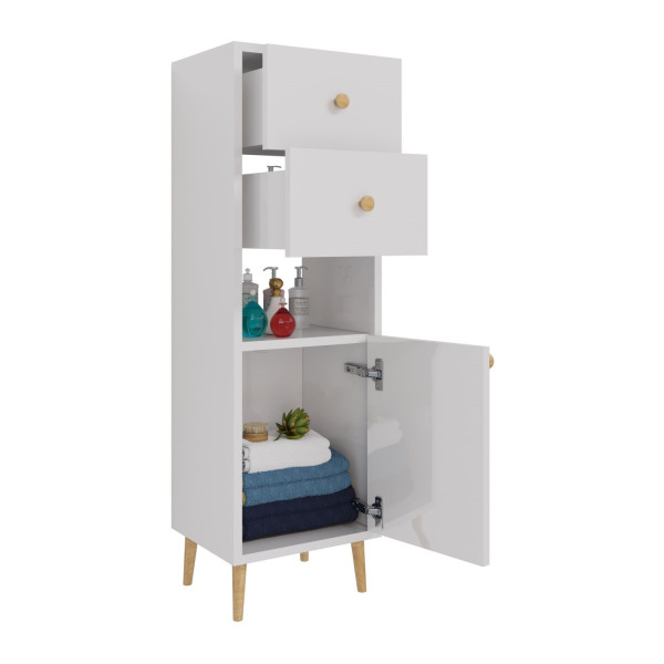 Шкаф напольный Dreja Luno 35 см, белый. Фото 4