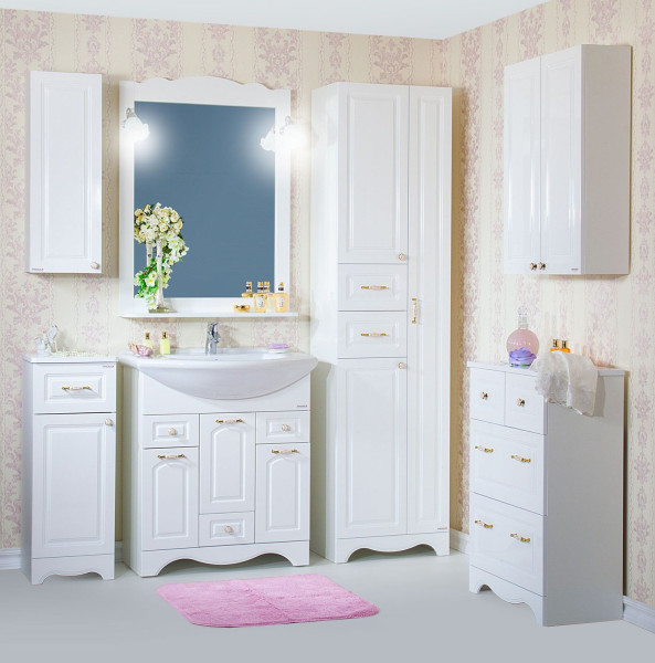 Шкаф навесной Бриклаер АННА 32 см левый, белый. Фото 3