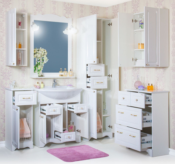 Шкаф навесной Бриклаер АННА 32 см левый, белый. Фото 4