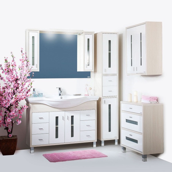 Шкаф навесной Бриклаер БАЛИ 65 см, светлая лиственница/белый. Фото 3