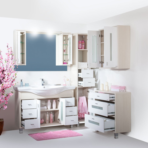 Шкаф навесной Бриклаер БАЛИ 65 см, светлая лиственница/белый. Фото 4