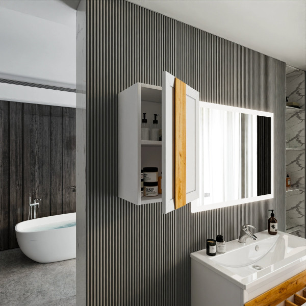 Шкаф навесной Бриклаер БЕРЛИН 60 см, белый. Фото 4