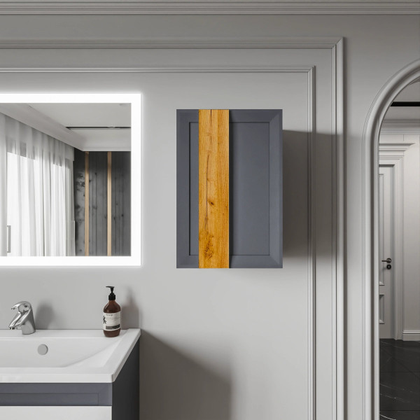 Шкаф навесной Бриклаер БЕРЛИН 60 см, оникс серый. Фото 3