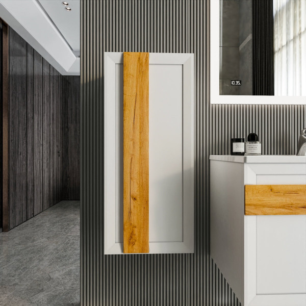 Шкаф навесной Бриклаер БЕРЛИН 90 см, белый. Фото 1